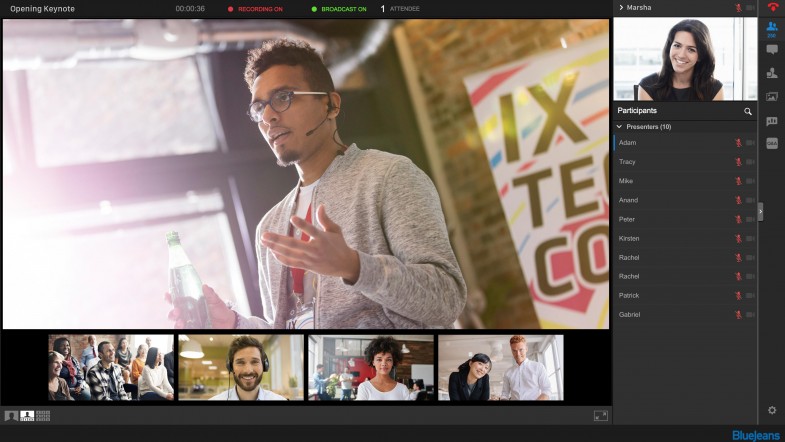 BlueJeans offers live video streaming for 50,000 attendees